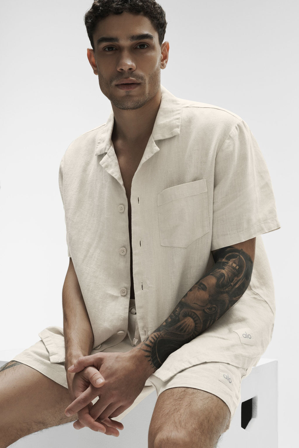 Linen Days Short Sleeve Button Up - Bone