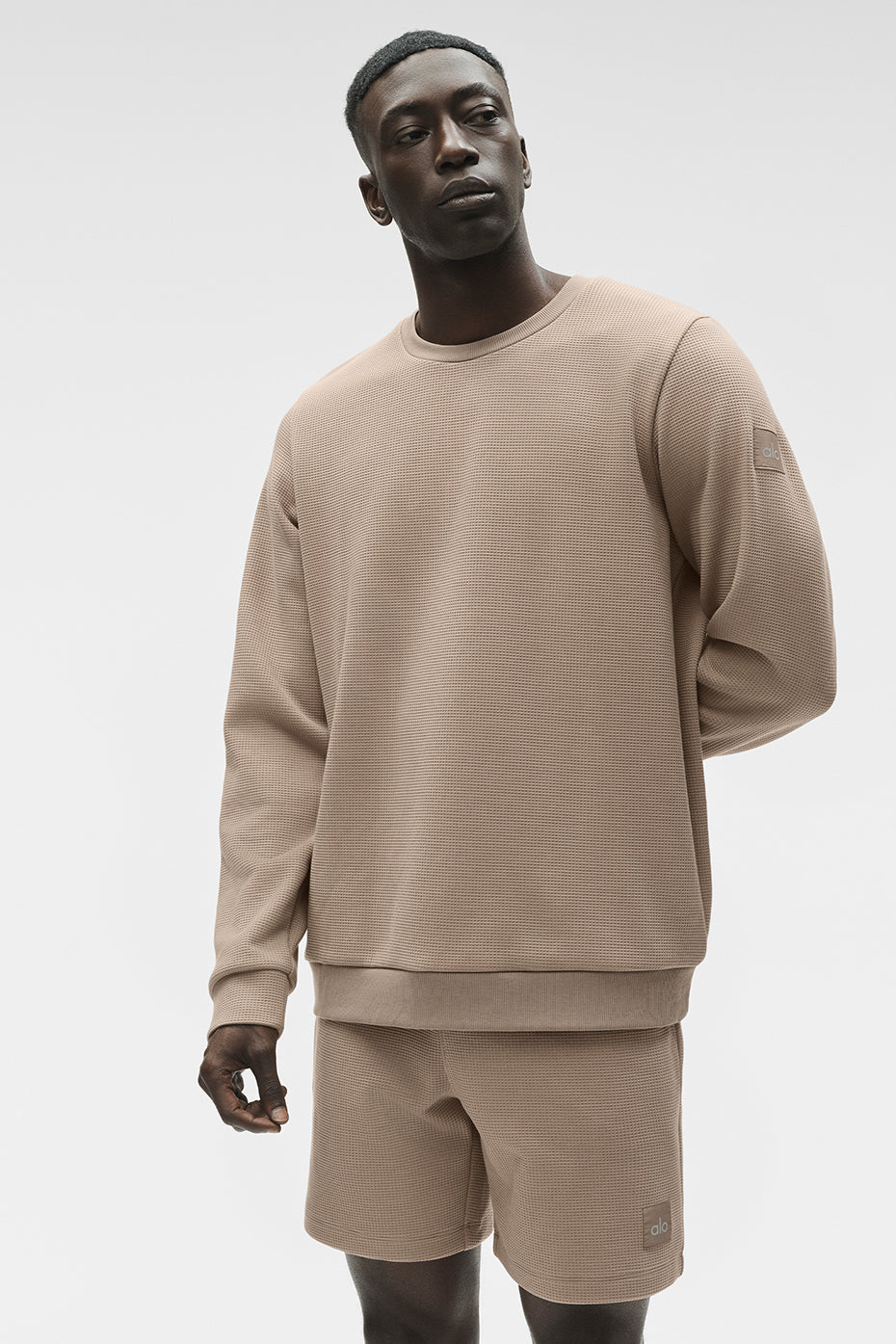 Waffle Lounge Long Sleeve Crew - Gravel