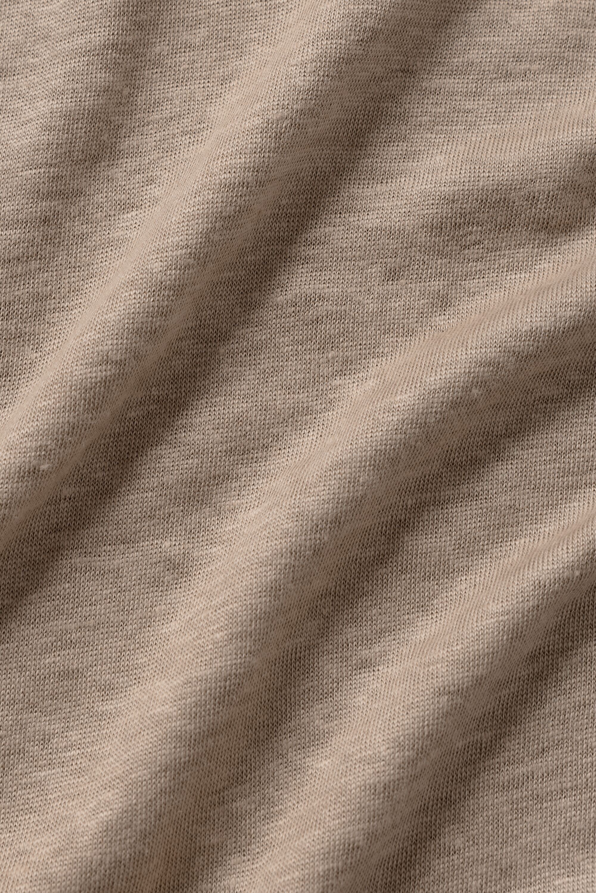 Linen Jersey Coastal Long Sleeve Button Up - Gravel