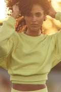 Cropped Accolade Crewneck - Sunshine