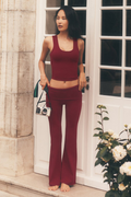 ALO Softsculpt 7/8 Foldover Flare Legging - Summer Romance Red